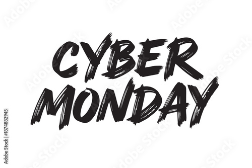 Cyber monday text logo design for ecommerce and online shopping promotions vector on transparent background