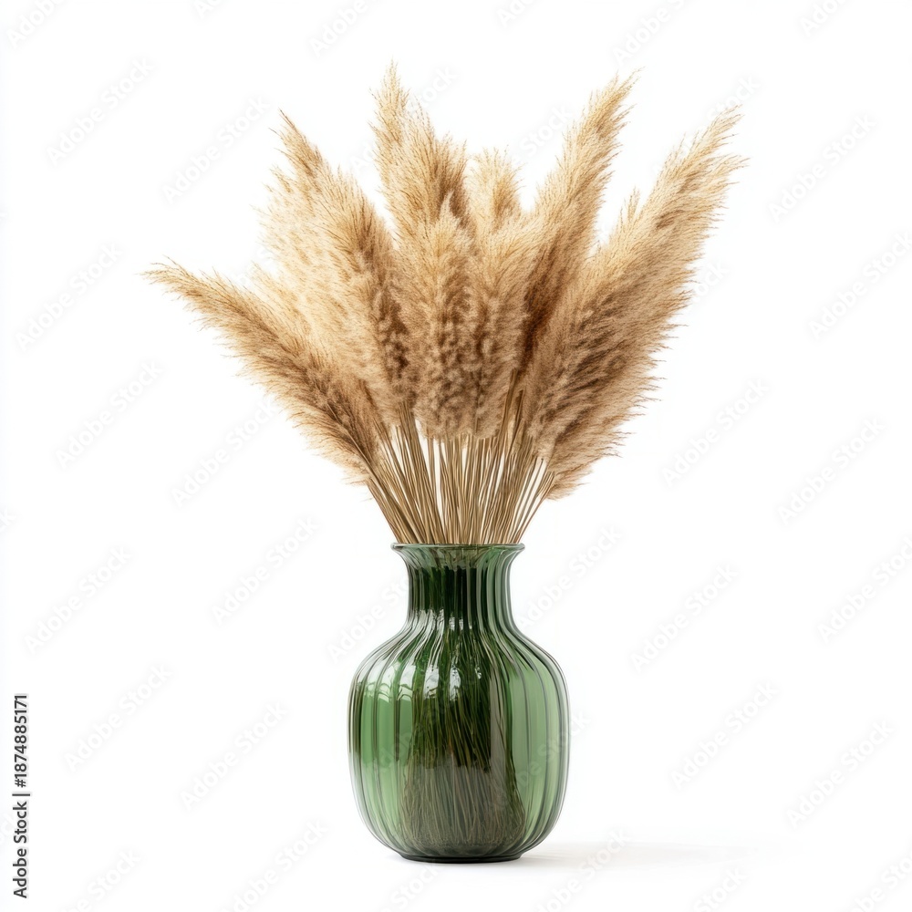 Naklejka premium Fluffy pampas grass vase natural floral.