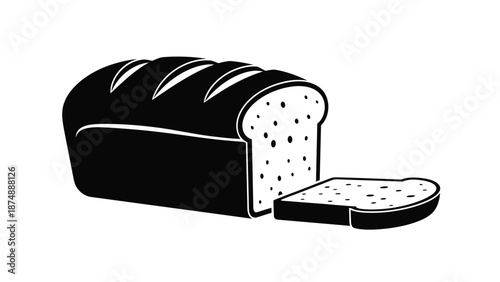 A loaf of bread with one slice cut off