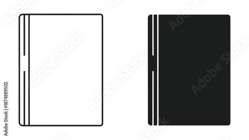 Book Icon Vector Illustration - Black and White Designs