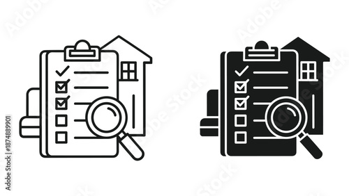 Property Inspection Checklist Vector Illustrations