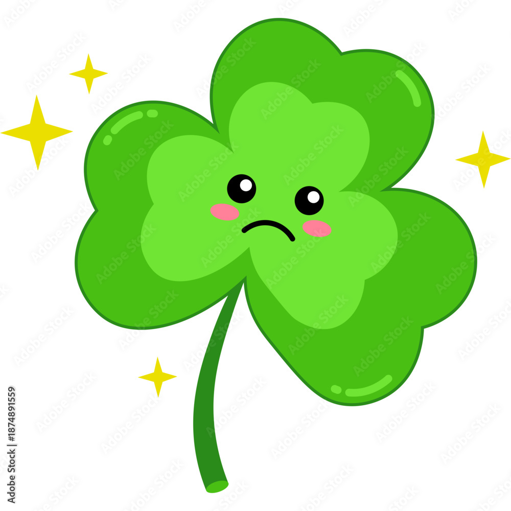 Fototapeta premium Cute Cartoon Shamrock Character