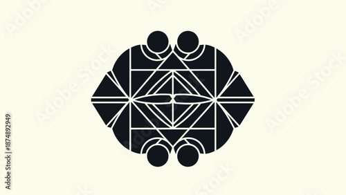 Geometric Pattern Black Circle Design Element.