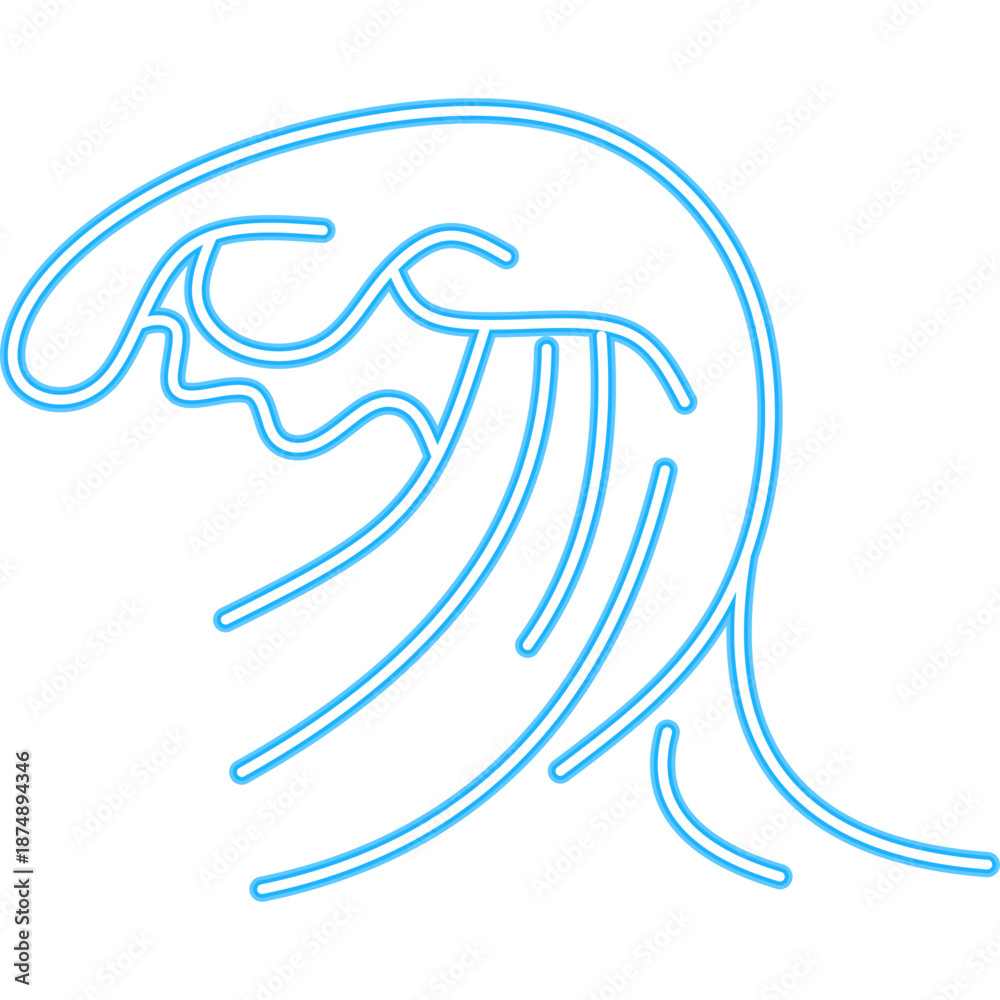 Obraz premium Abstract Neon Wave Line