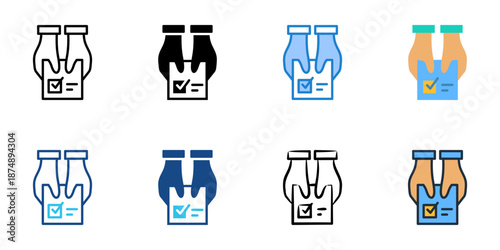 Referendum icons set multiple style collection. Editable stroke 
