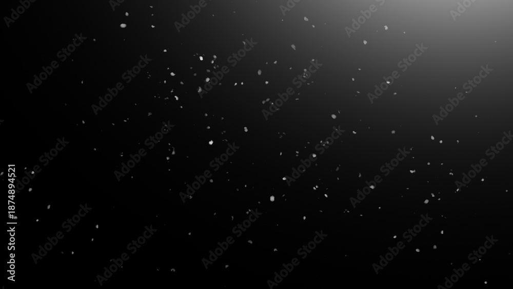 Obraz premium Winter freeze motion of white snow coming down, isolated on black background. Blurred snowfall texture overlay