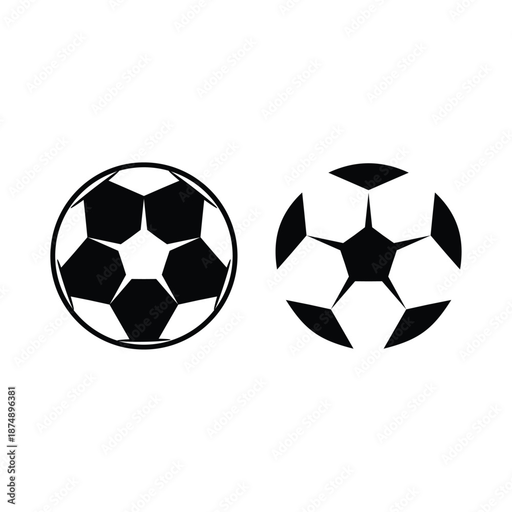 Obraz premium Soccer Ball Icon Black style design illustration