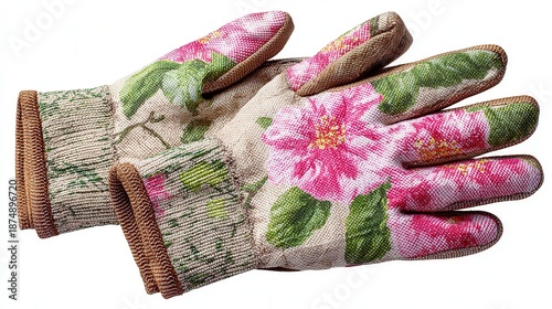 Garden gloves pair isolated on white background