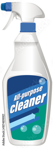 Spray Bottle of All-Purpose Cleaner Vector Illustration
