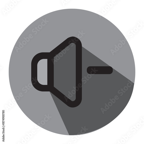 Volume Down Audio Control Icon | Circle Flat Icon