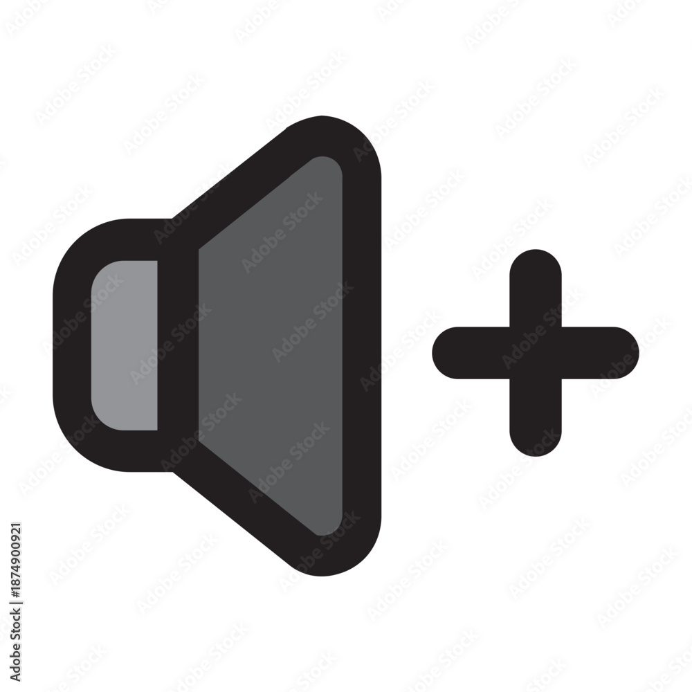 Fototapeta premium Volume Up Audio Control Icon | Flat Icon