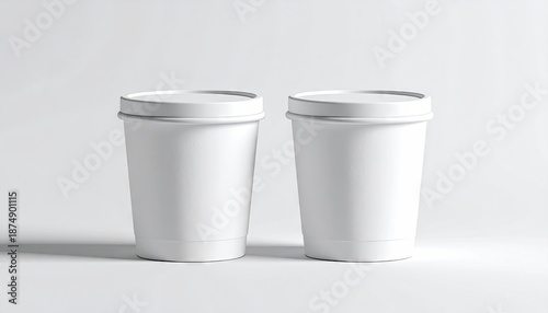 Wallpaper Mural White Containers Stand Side-by-Side on White Background. Torontodigital.ca