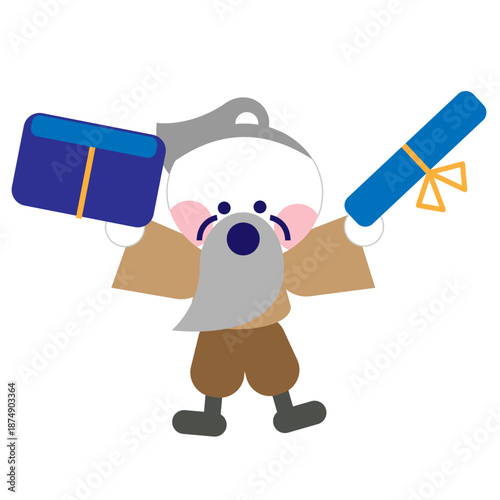 おじいさんになったうらしまたろうのかわいいイラスト