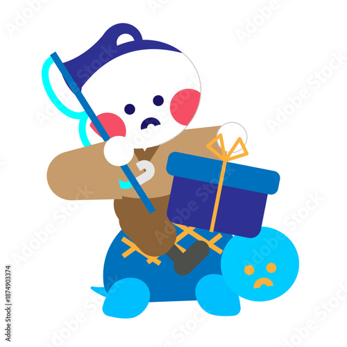 玉手箱を持つうらしまたろうのかわいいイラスト