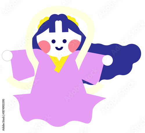 乙姫のかわいいキャラクターイラスト