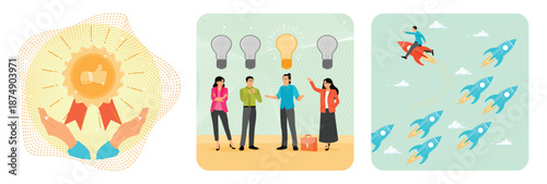 Endorsement concept. Thinking for solution. Courage to see opportunity.