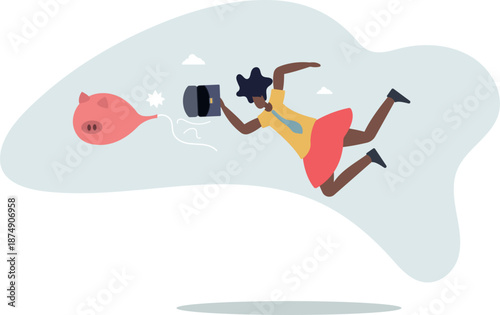 Loss money from economic crisis or stock market crash, financial problem or losing all savings pension concept.life and employment of people.