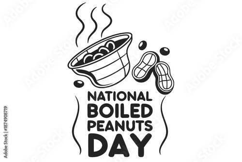 NATIONAL BOILED PEANUTS DAY vector illustration isolated on white background