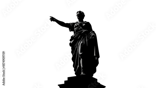 Ancient Roman Statue Silhouette Pointing Forward