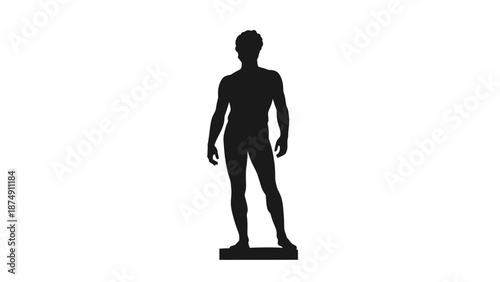 Silhouette of a Man Standing on a Pedestal