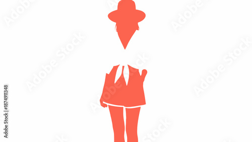 Invisible Man Silhouette Wearing Hat and Suit