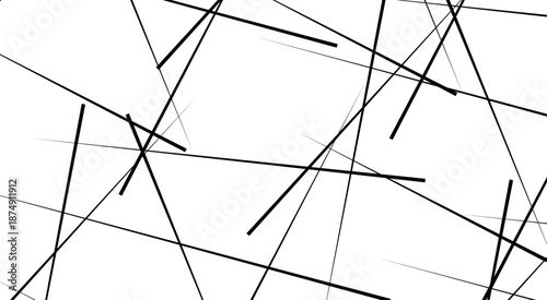 Random chaotic lines abstract geometric patterns of modern design. Abstract geometric lines background. Abstract black random chaotic liens.
