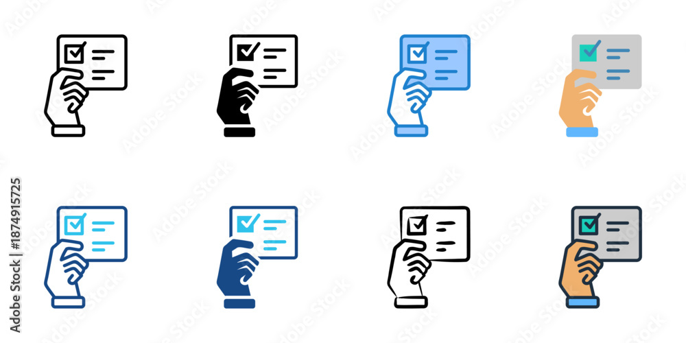 Fototapeta premium Ballot Initiative icons set multiple style collection. Editable stroke 