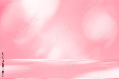 Wall interior background, studio and backdrops show products.with shadow from window color pink background for text insertion and presentation interior decoration	
