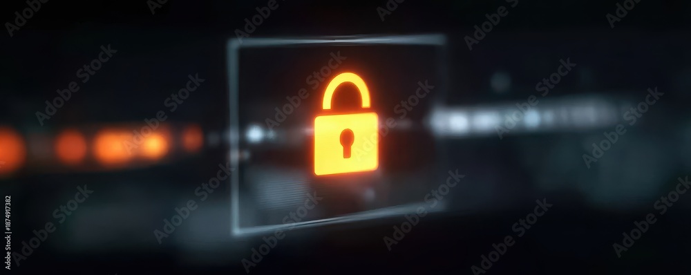 Fototapeta premium This professional setup highlights trust supporting tech where secure transfer relies on a firewall with glossy glow