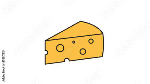 A detailed illustration of cheese on a white background