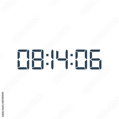 LED digital clock number for counter or calculator mockup design