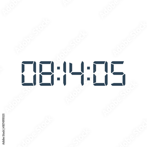 LED digital clock number for counter or calculator mockup design