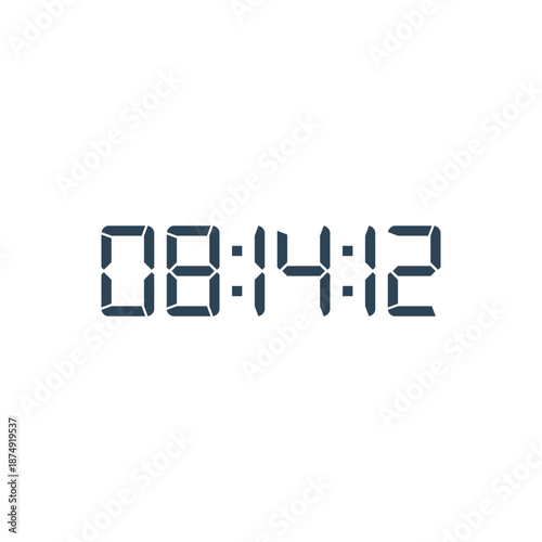 LED digital clock number for counter or calculator mockup design