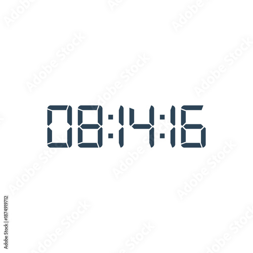 LED digital clock number for counter or calculator mockup design