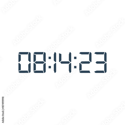 LED digital clock number for counter or calculator mockup design