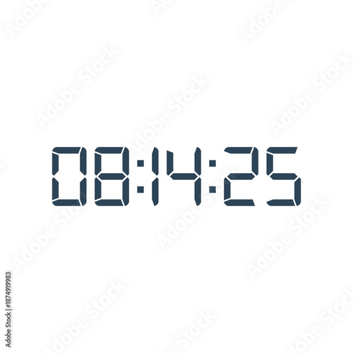 LED digital clock number for counter or calculator mockup design