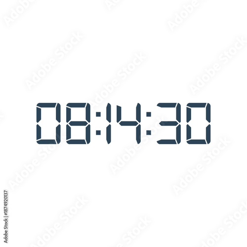 LED digital clock number for counter or calculator mockup design