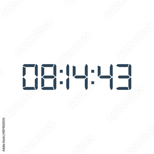 LED digital clock number for counter or calculator mockup design