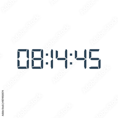 LED digital clock number for counter or calculator mockup design