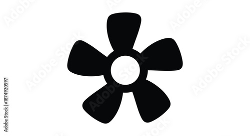 A striking black floral design showcases a five petal bloom a bold silhouette