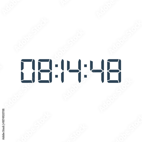 LED digital clock number for counter or calculator mockup design