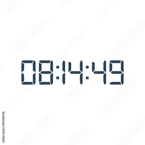 LED digital clock number for counter or calculator mockup design