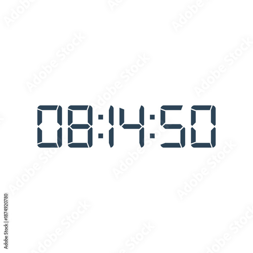LED digital clock number for counter or calculator mockup design