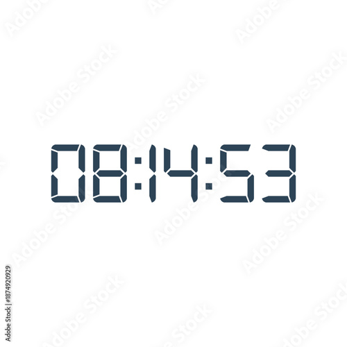 LED digital clock number for counter or calculator mockup design