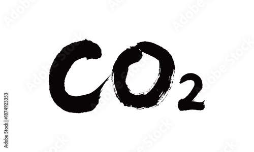 符号CO2矢量书法手写毛笔字
