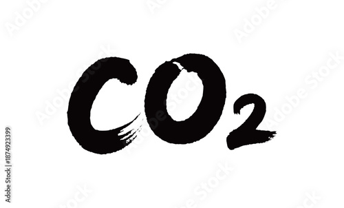 符号CO2矢量书法手写毛笔字
