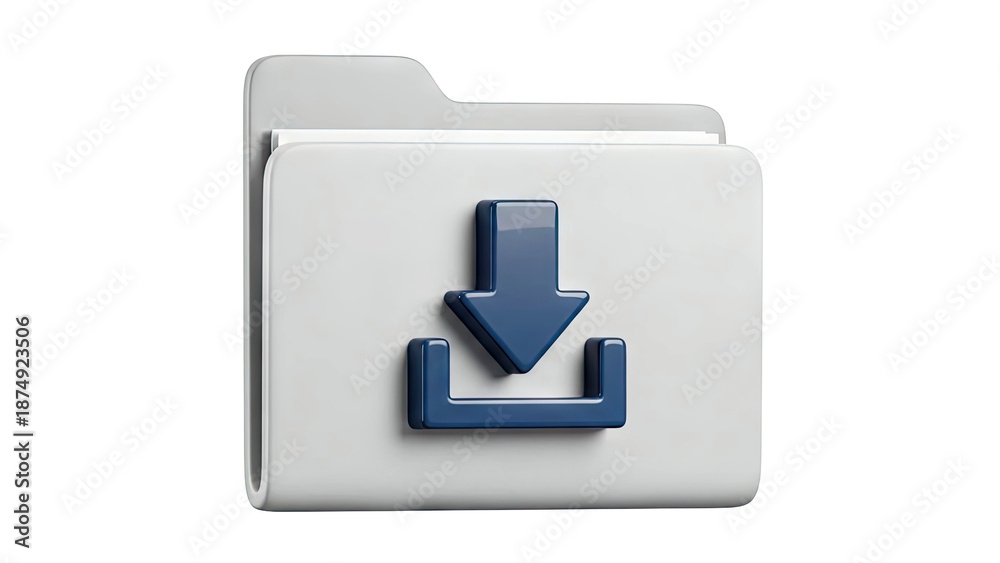 Fototapeta premium Download Folder Icon 3D Render