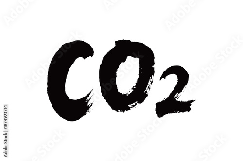 符号CO2矢量书法手写毛笔字
