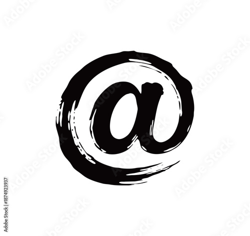 符号艾特@矢量书法手写毛笔字
