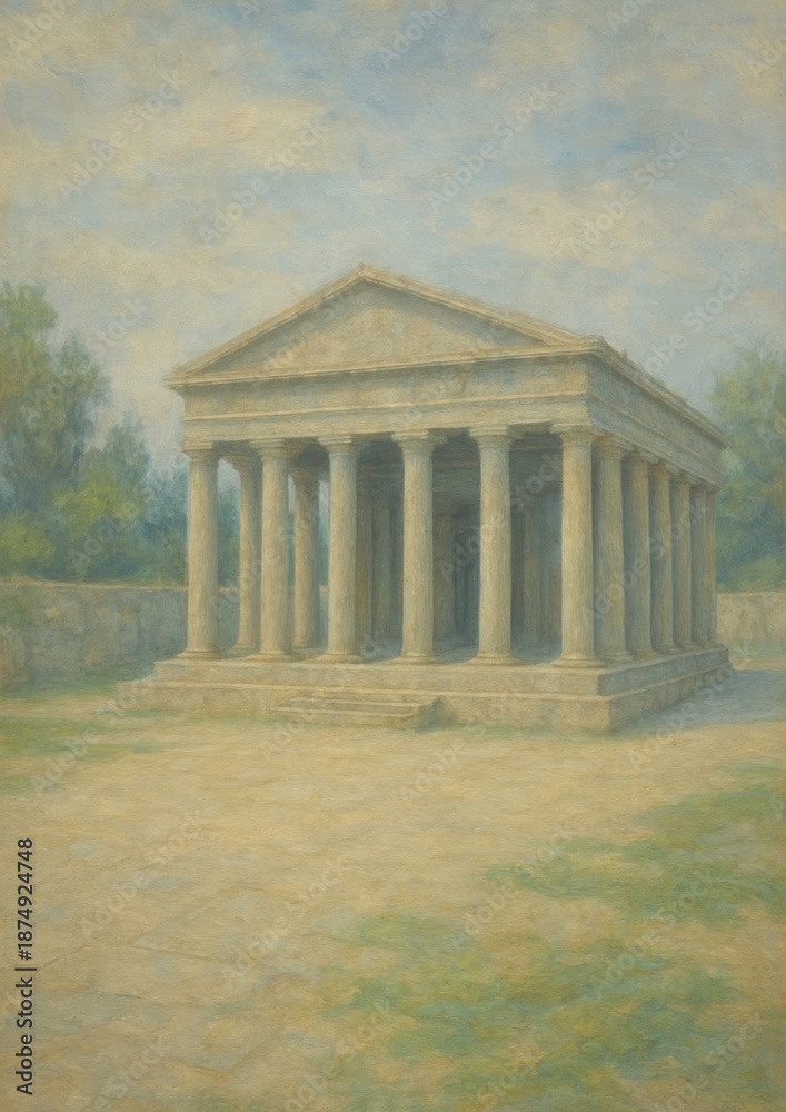 Fototapeta premium Ancient temple serene landscape